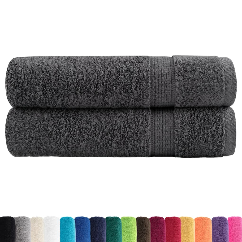 Premium Duschtücher SOLUND 2 Stk. Anthrazit 70x140 cm 600 g/m²