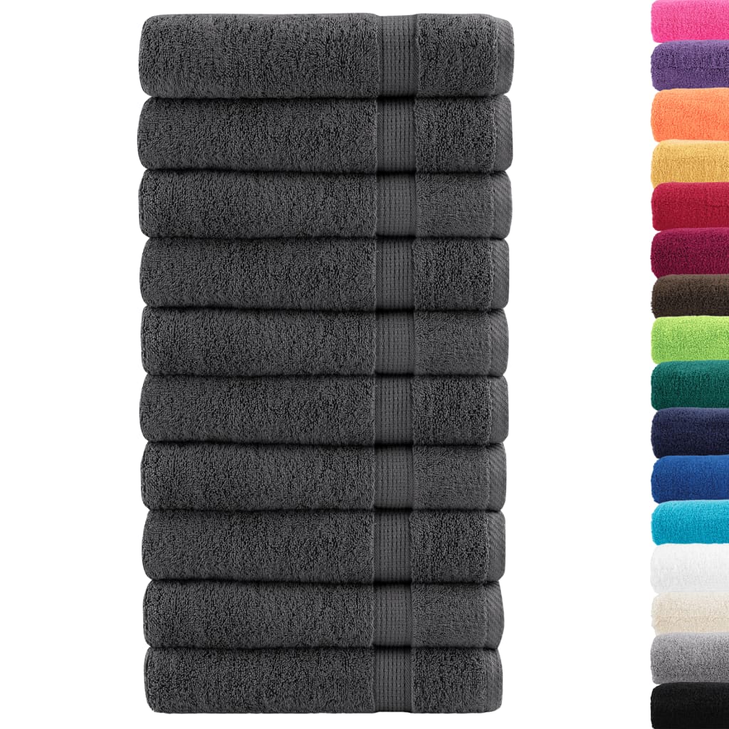 Draps de douche premium SOLUND 10 pièces anthracite 70x140 cm 600 g/m²