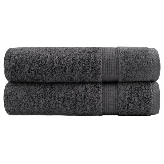 Premium Badetücher SOLUND 2 Stk. Anthrazit 100x150 cm 600 g/m²