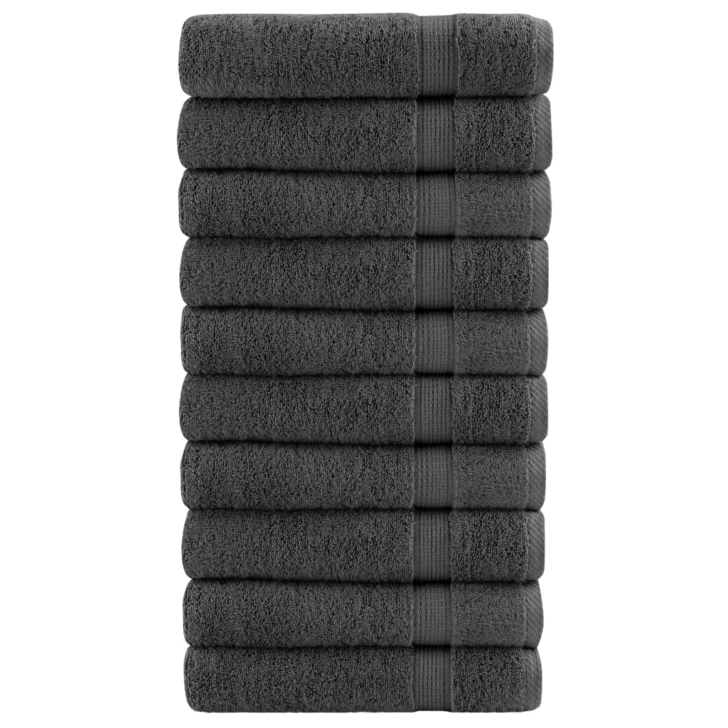 Serviettes de bain premium SOLUND 10 pcs Anthracite 100x150 cm 600 g/m²
