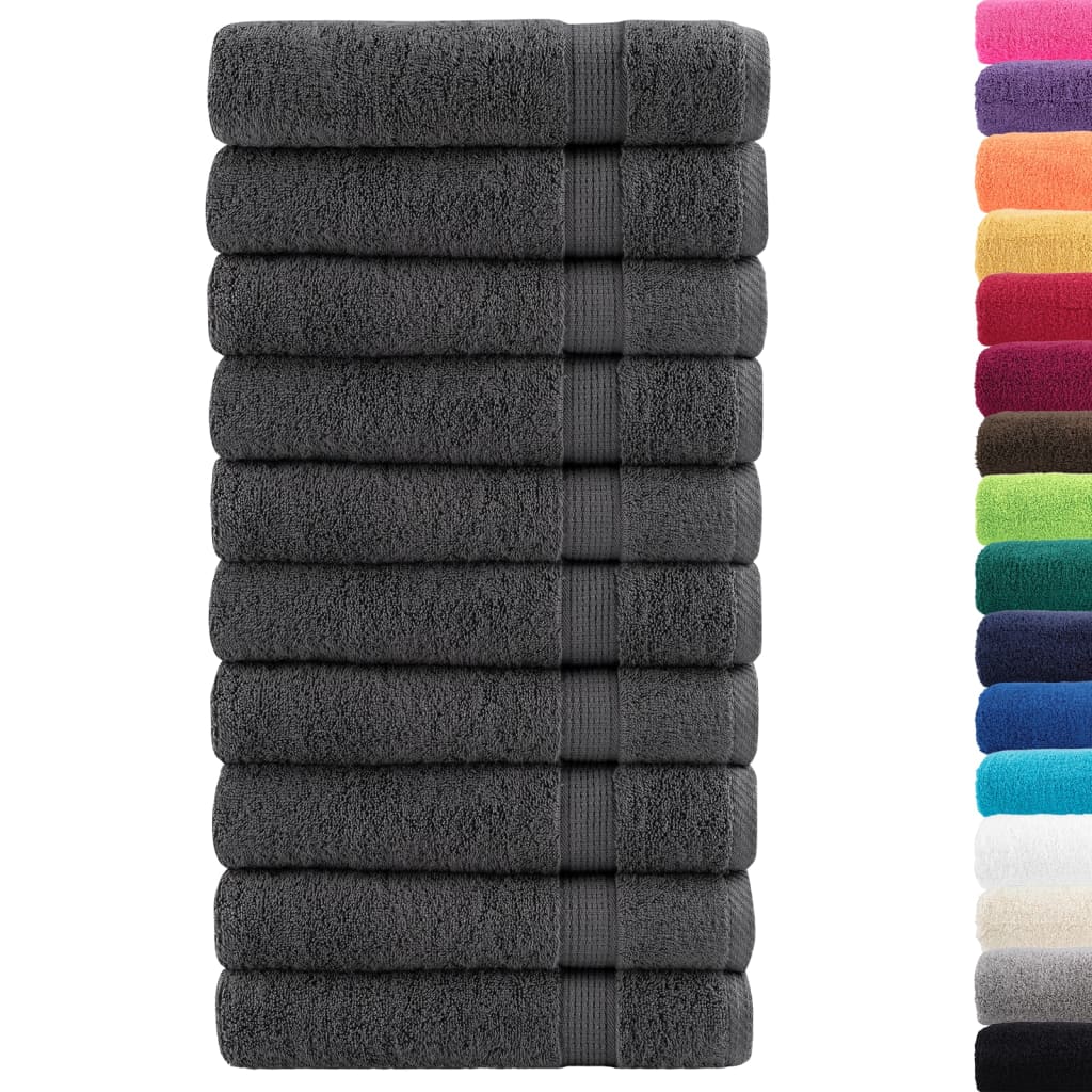 Serviettes de bain premium SOLUND 10 pcs Anthracite 100x150 cm 600 g/m²