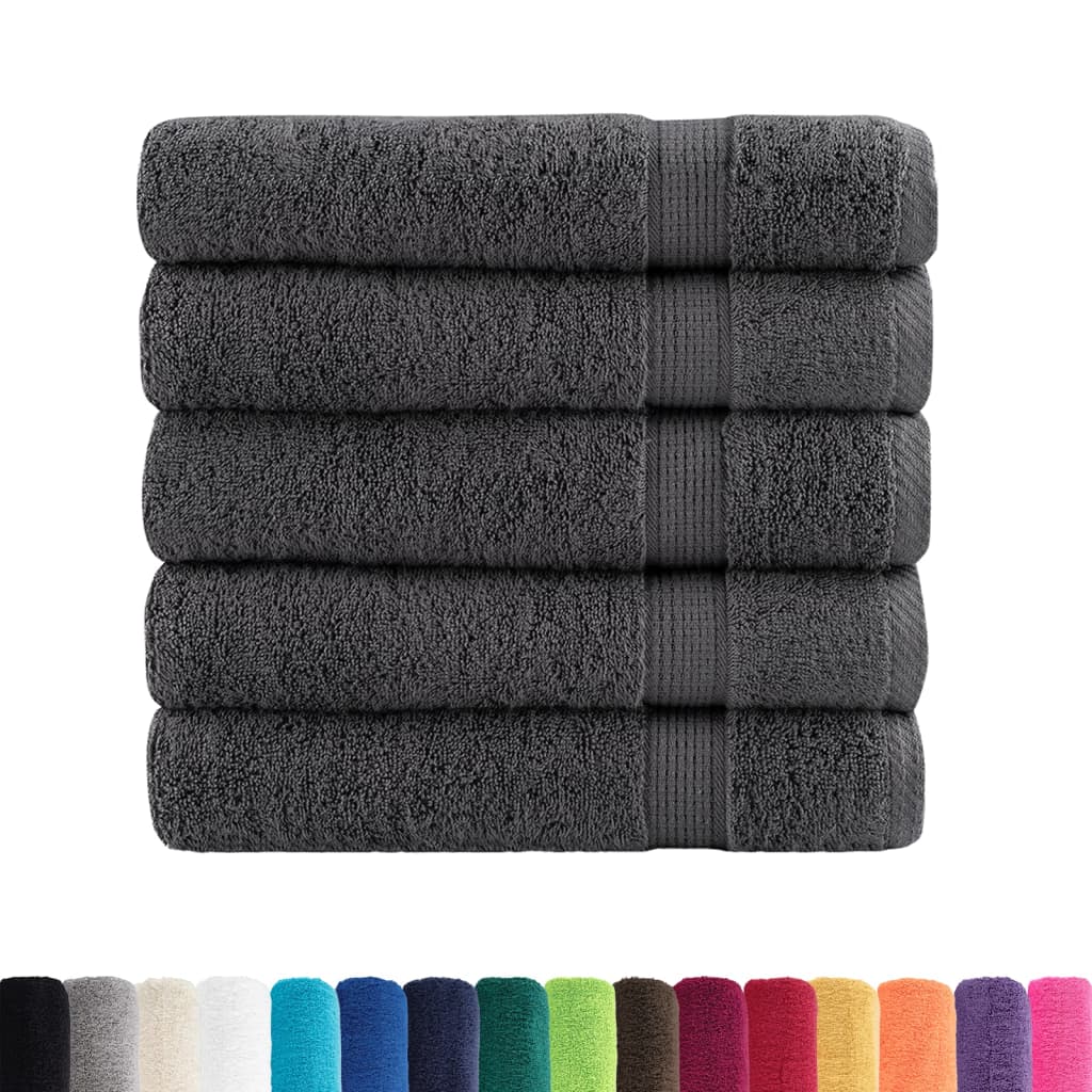 Serviettes de bain premium SOLUND 50 pcs Anthracite 100x150 cm 600 g/m²