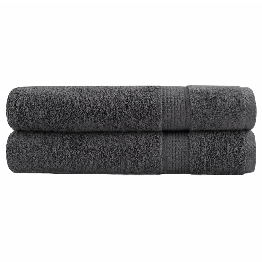 Serviettes de sauna premium SOLUND 2 pcs anthracite 80x200 cm 600 g/m²
