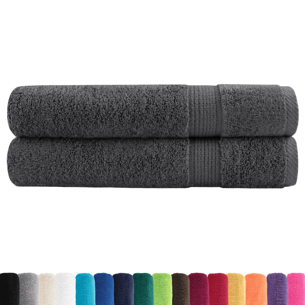 Serviettes de sauna premium SOLUND 2 pcs anthracite 80x200 cm 600 g/m²