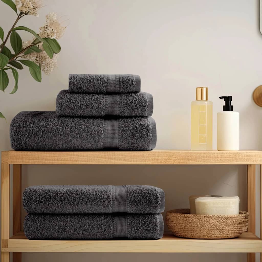 Premium Saunatücher SOLUND 10 Stk. Anthrazit 80x200 cm 600 g/m²