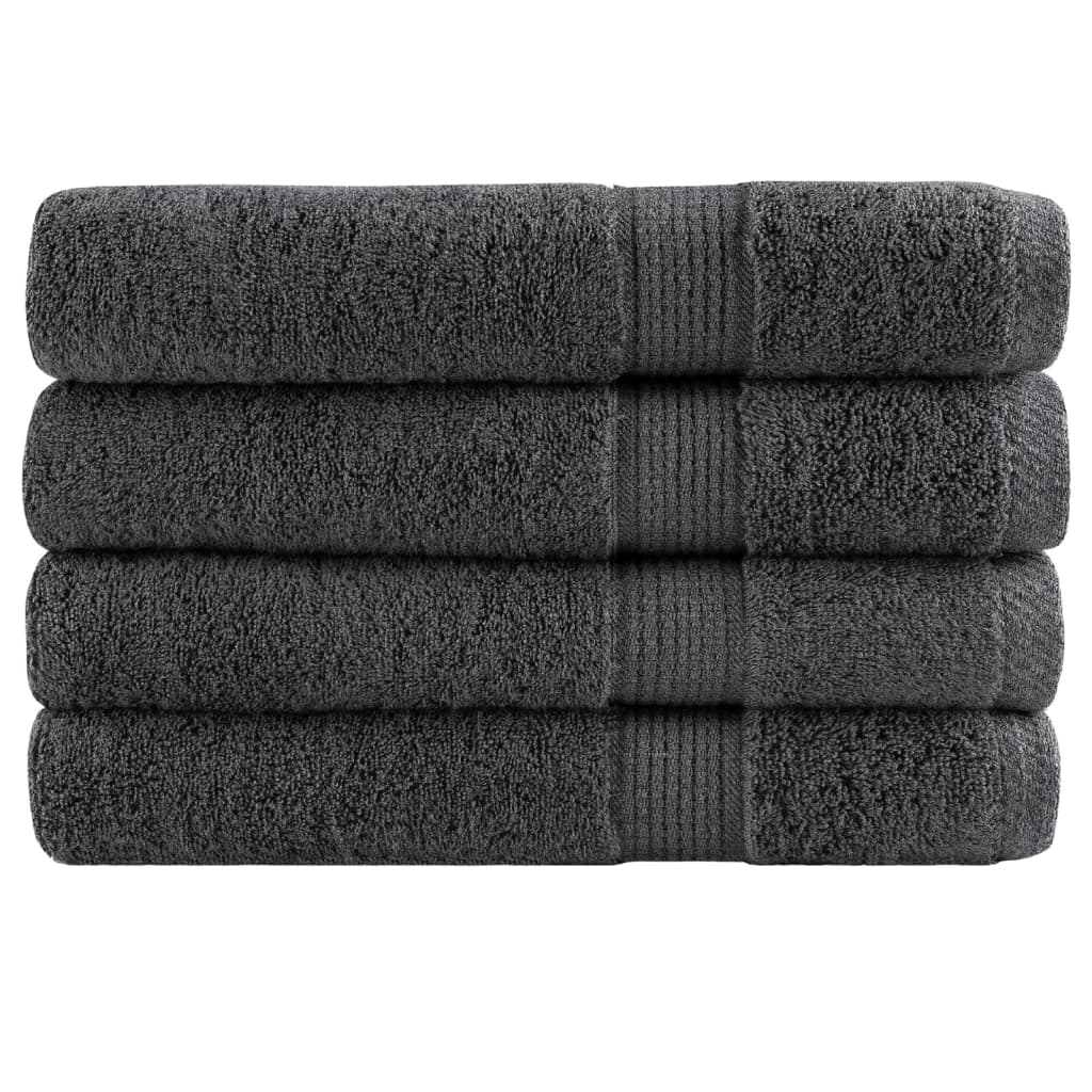 Serviettes de toilette haut de gamme SOLUND 4 p. Anthracite 100x200 cm 600 g/m²