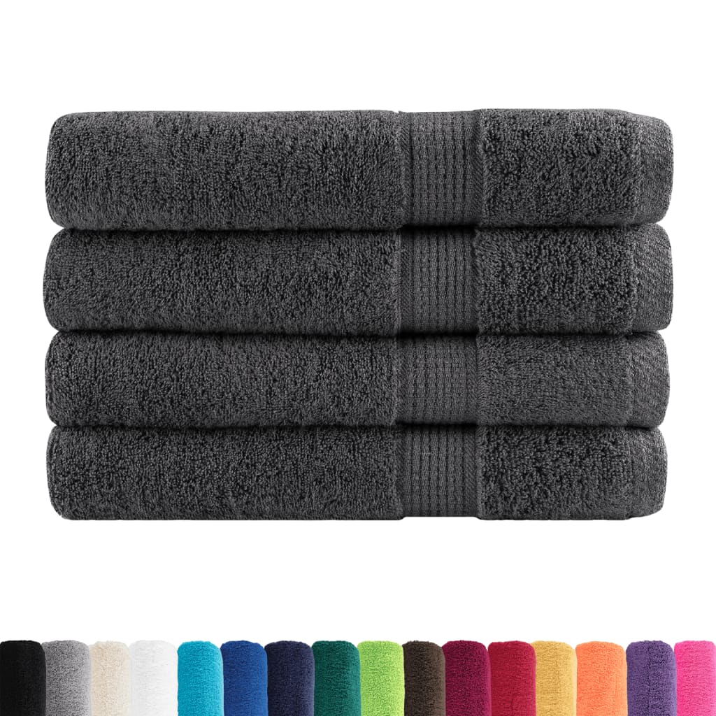 Serviettes de toilette haut de gamme SOLUND 4 p. Anthracite 100x200 cm 600 g/m²