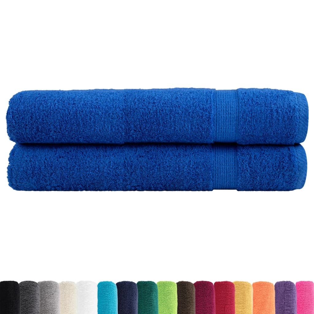 Serviettes de sauna premium SOLUND 2 pièces bleues 80x200 cm 600 g/m²
