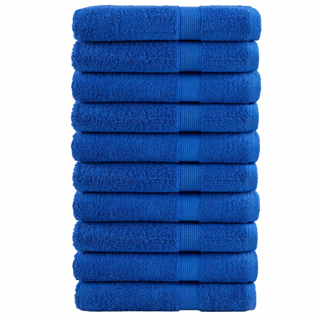 Serviettes de toilette Premium SOLUND 10 pièces Bleu 100x200 cm 600 g/m²
