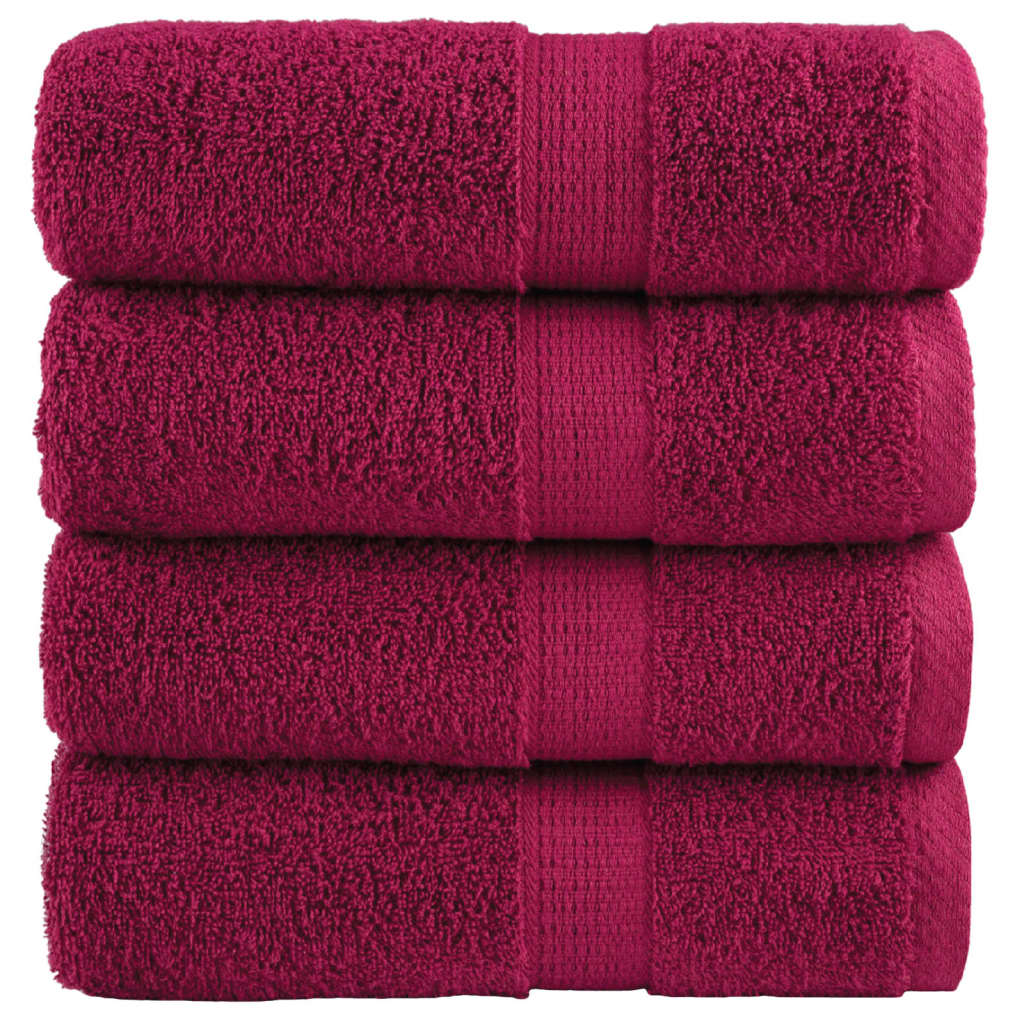 Serviettes de toilette Premium SOLUND 4 p. Bordeaux 30x30 cm 600 g/m²