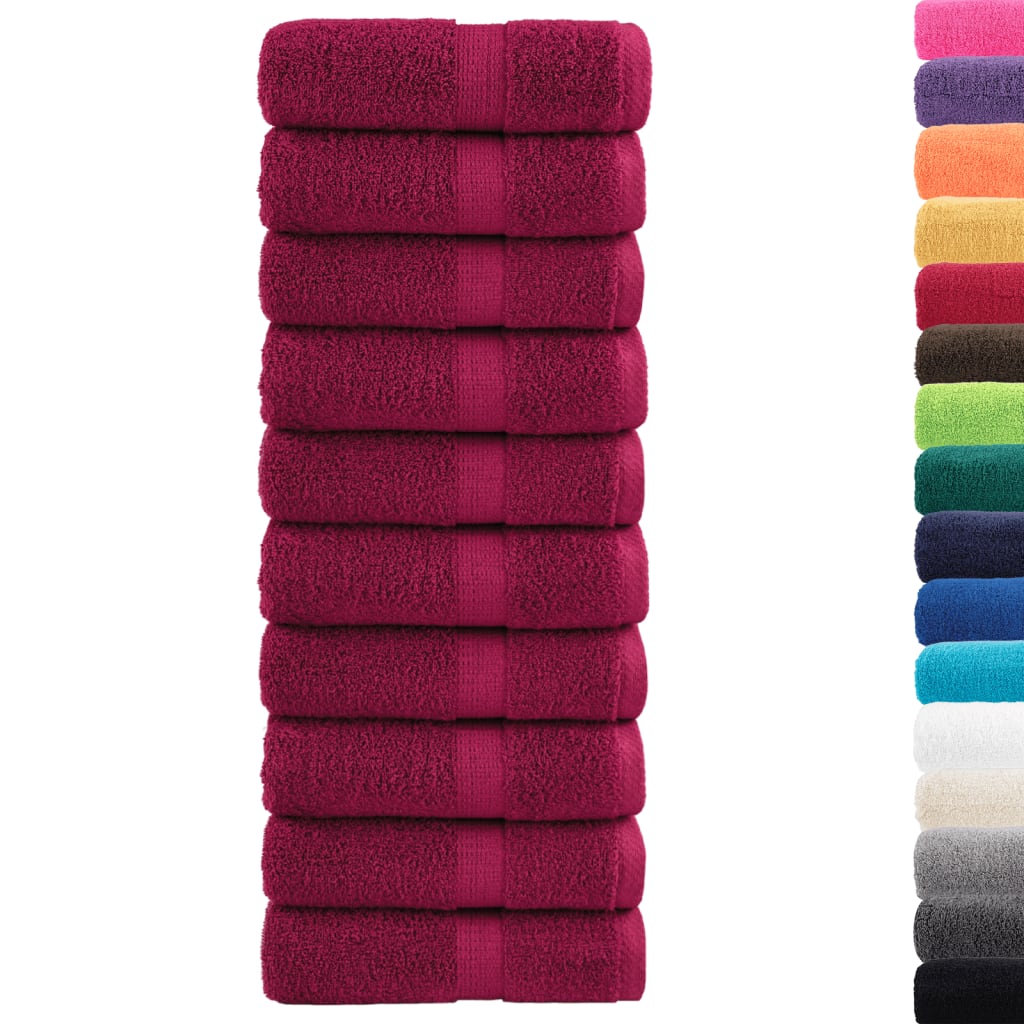 Premium-Waschtücher SOLUND 10 Stk. Bordeaux 30x30 cm 600 g/m²