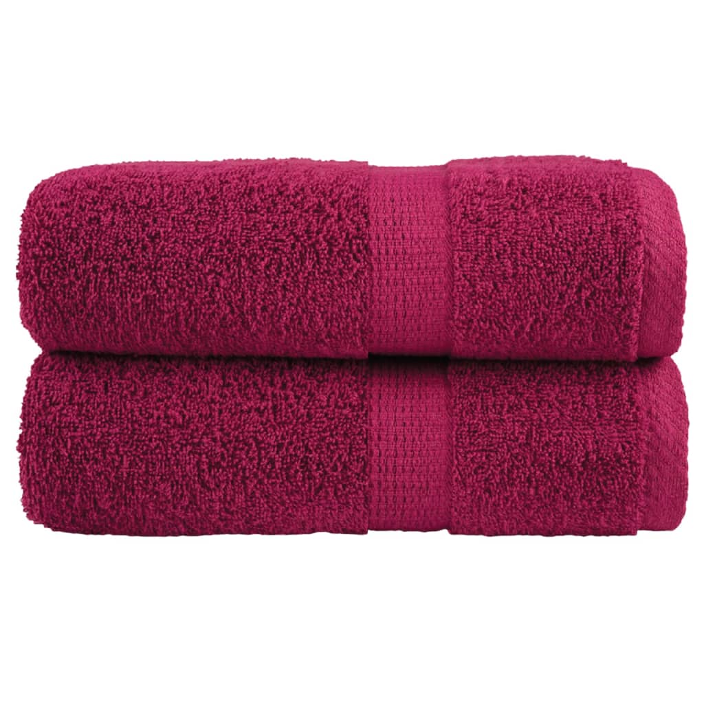 Serviettes de bain premium SOLUND 2 pcs Bordeaux 30x50 cm 600 g/m²
