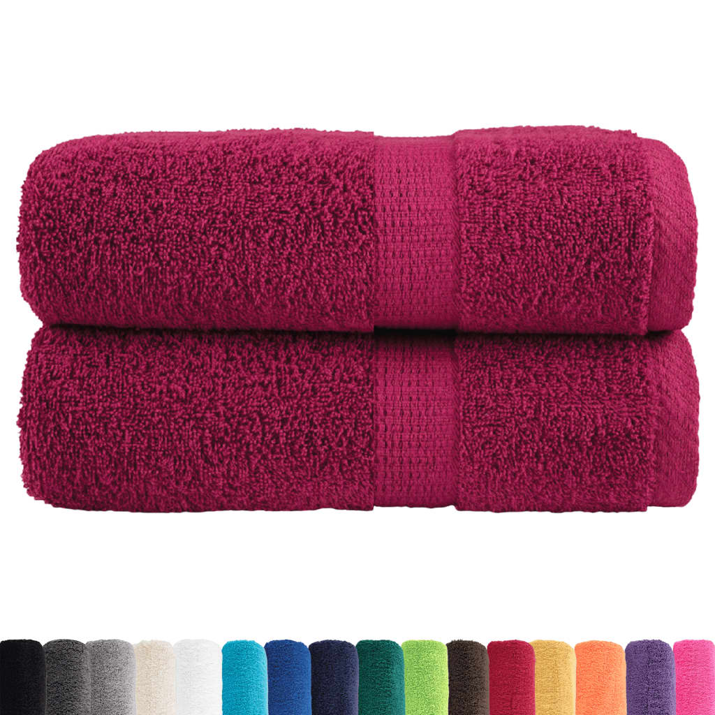 Serviettes de bain premium SOLUND 2 pcs Bordeaux 30x50 cm 600 g/m²