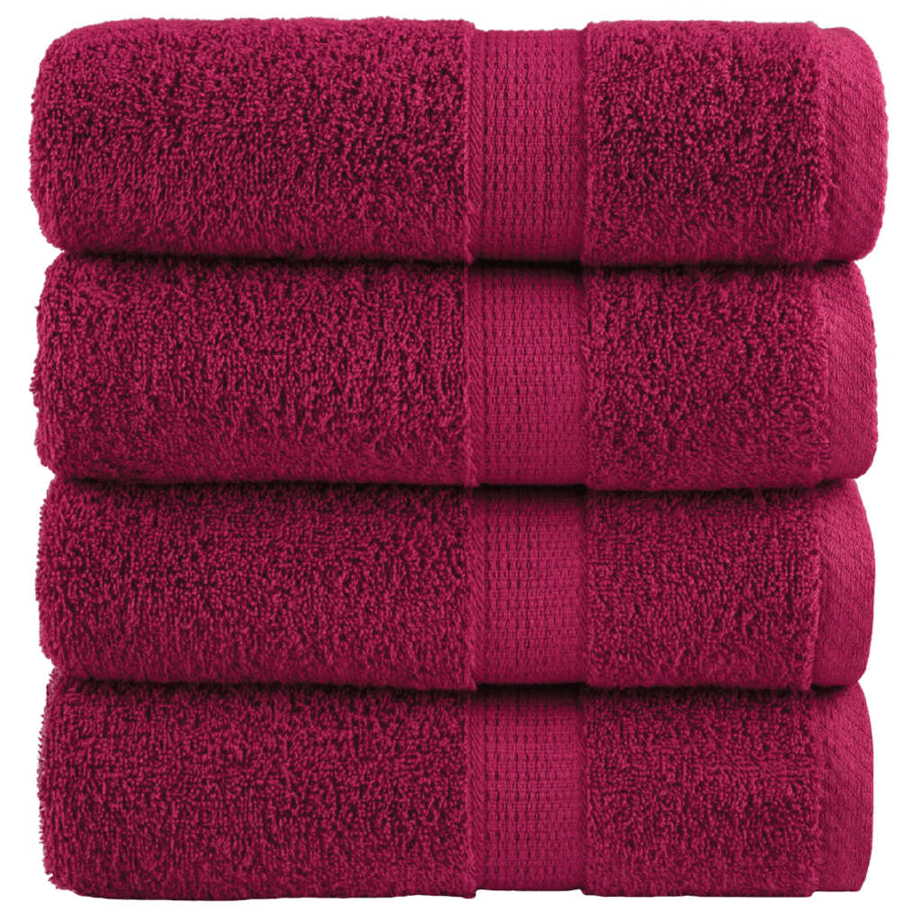 Serviettes invités Premium SOLUND 4 pces Bordeaux 30x50 cm 600 g/m²