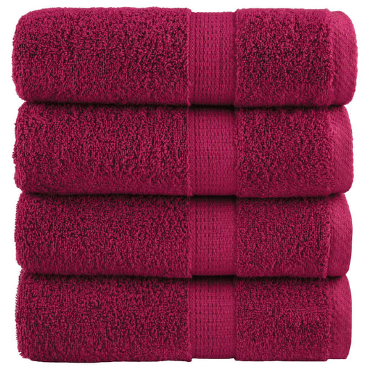 Premium Guest Towels SOLUND 4 pcs. Bordeaux 30x50 cm 600 g/m²