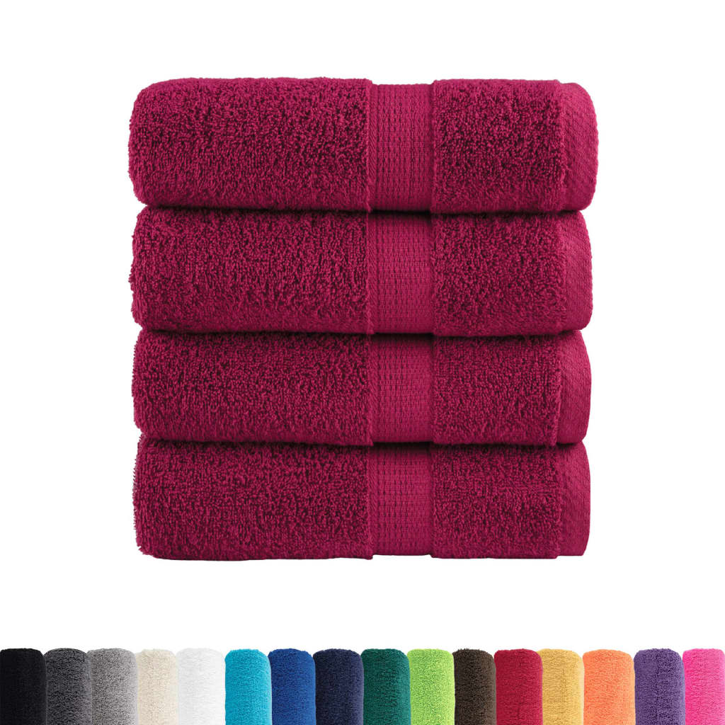 Serviettes invités Premium SOLUND 4 pces Bordeaux 30x50 cm 600 g/m²