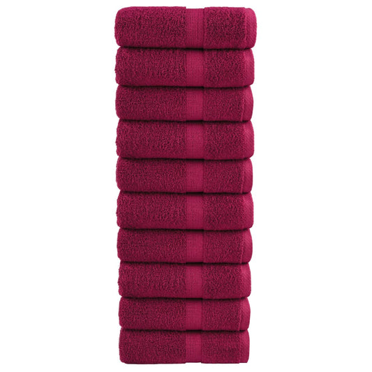 Premium Gästetücher SOLUND 10 Stk. Bordeaux 30x50 cm 600 g/m²