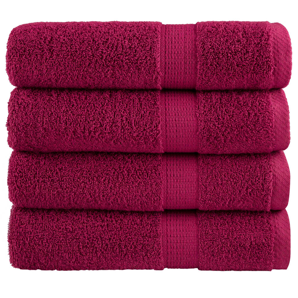 Premium Handtücher SOLUND 4 Stk. Bordeaux 50x100 cm 600 g/m²
