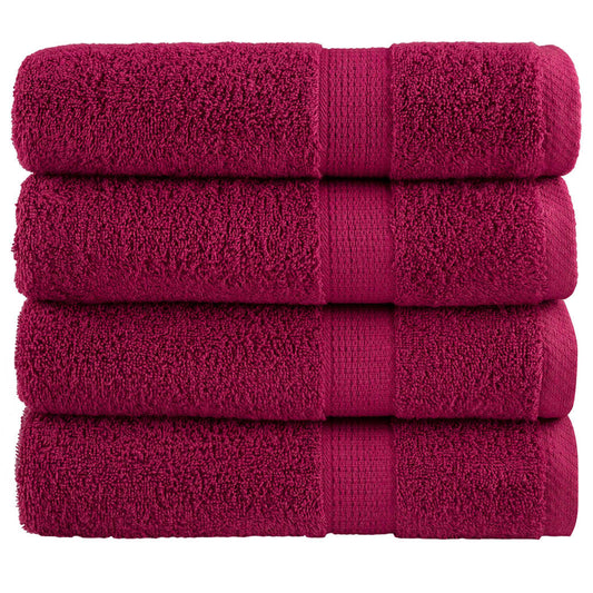 Premium Handtücher SOLUND 4 Stk. Bordeaux 50x100 cm 600 g/m²