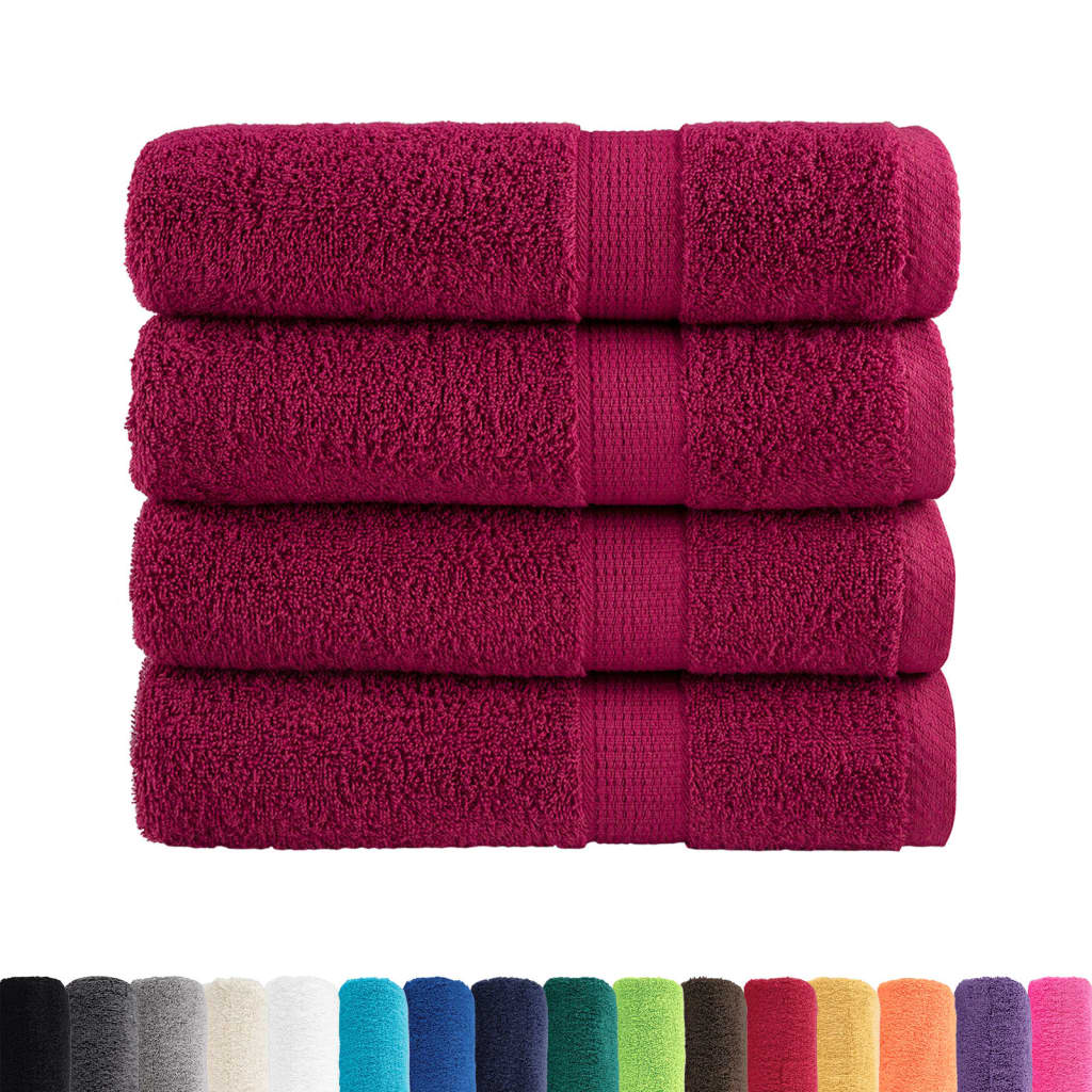 Premium Handtücher SOLUND 4 Stk. Bordeaux 50x100 cm 600 g/m²