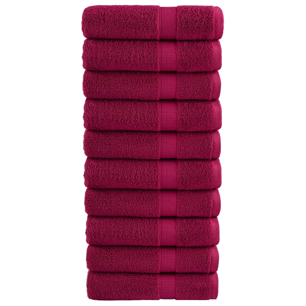 Premium Towels SOLUND 10 pcs. Bordeaux 50x100 cm 600 g/m²