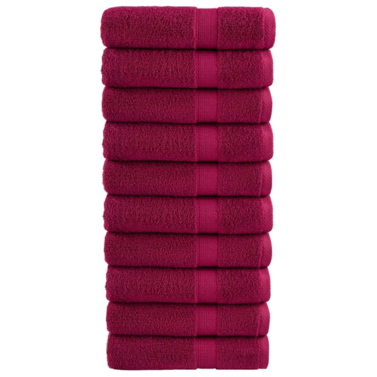 Premium Handtücher SOLUND 10 Stk. Bordeaux 50x100 cm 600 g/m²