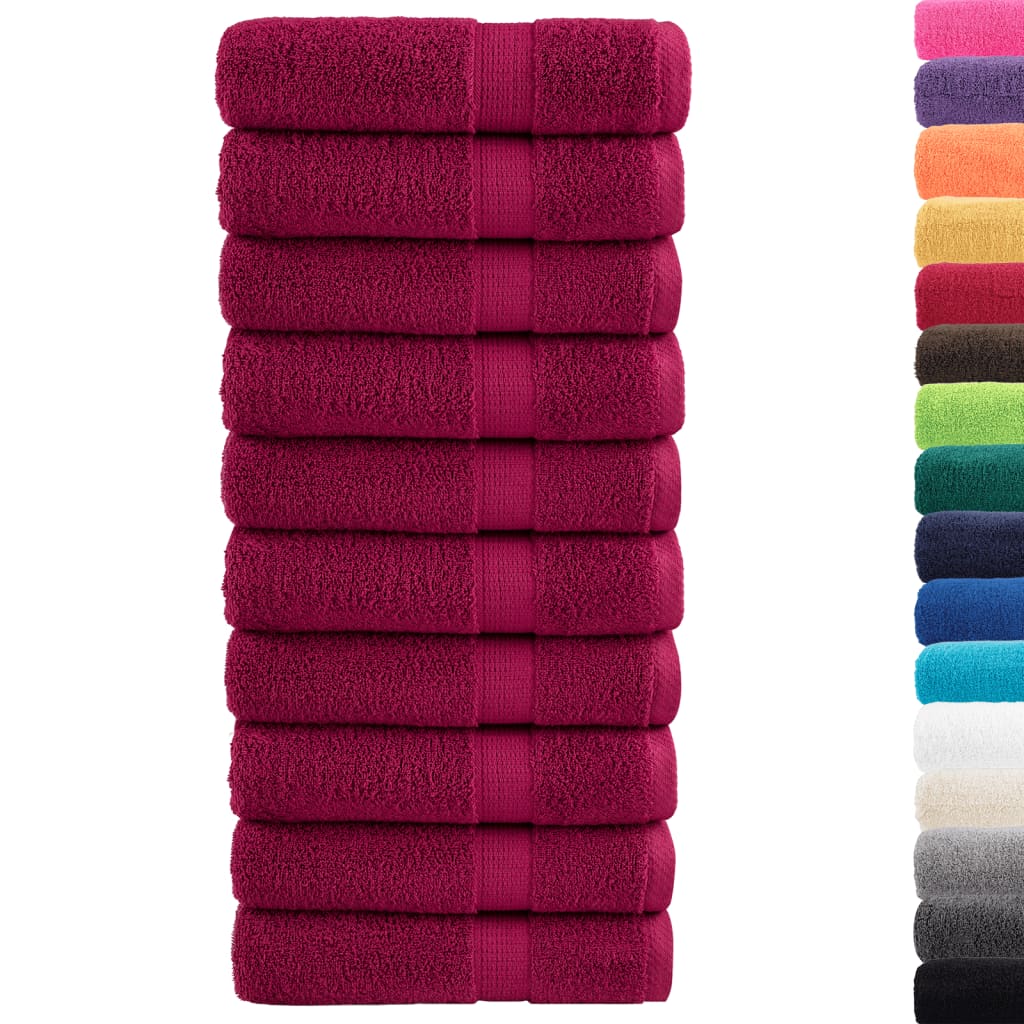 Premium Towels SOLUND 10 pcs. Bordeaux 50x100 cm 600 g/m²