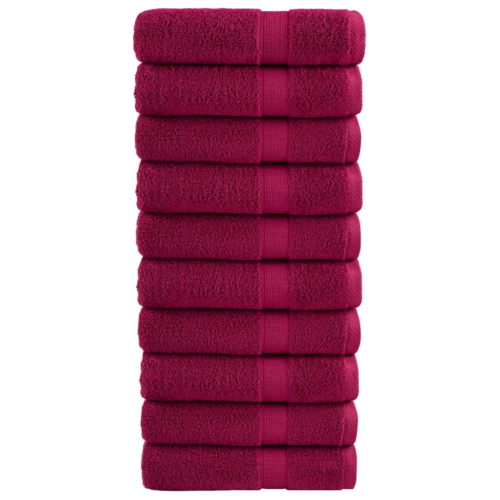 Serviettes de douche premium SOLUND 10 pcs. Bordeaux 70x140 cm 600 g/m²