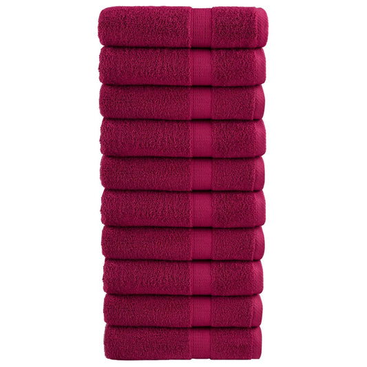 Premium Shower Towels SOLUND 10 pcs Bordeaux 70x140 cm 600 gsm