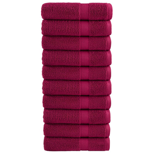 Premium Bath Towels SOLUND 10 pcs. Bordeaux 100x150 cm 600 g/m²