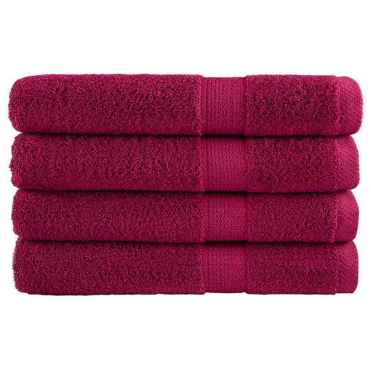 Premium Towels SOLUND 4 pcs. Bordeaux 100x200 cm 600 gsm