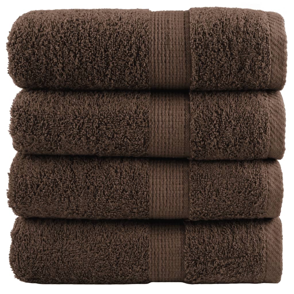 Serviettes de toilette Premium SOLUND 4 p. Marron 30x30 cm 600 g/m²