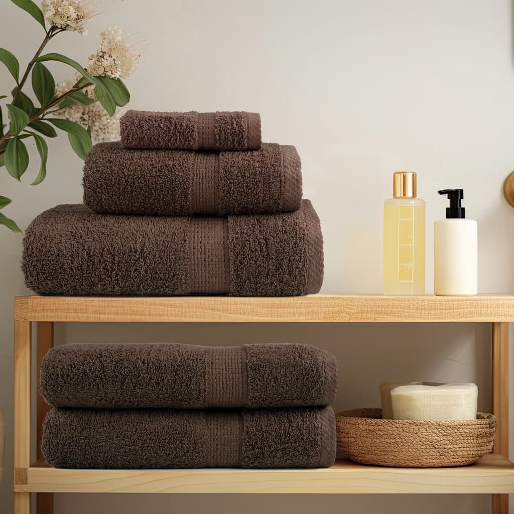 Serviettes de toilette Premium SOLUND 4 p. Marron 30x30 cm 600 g/m²