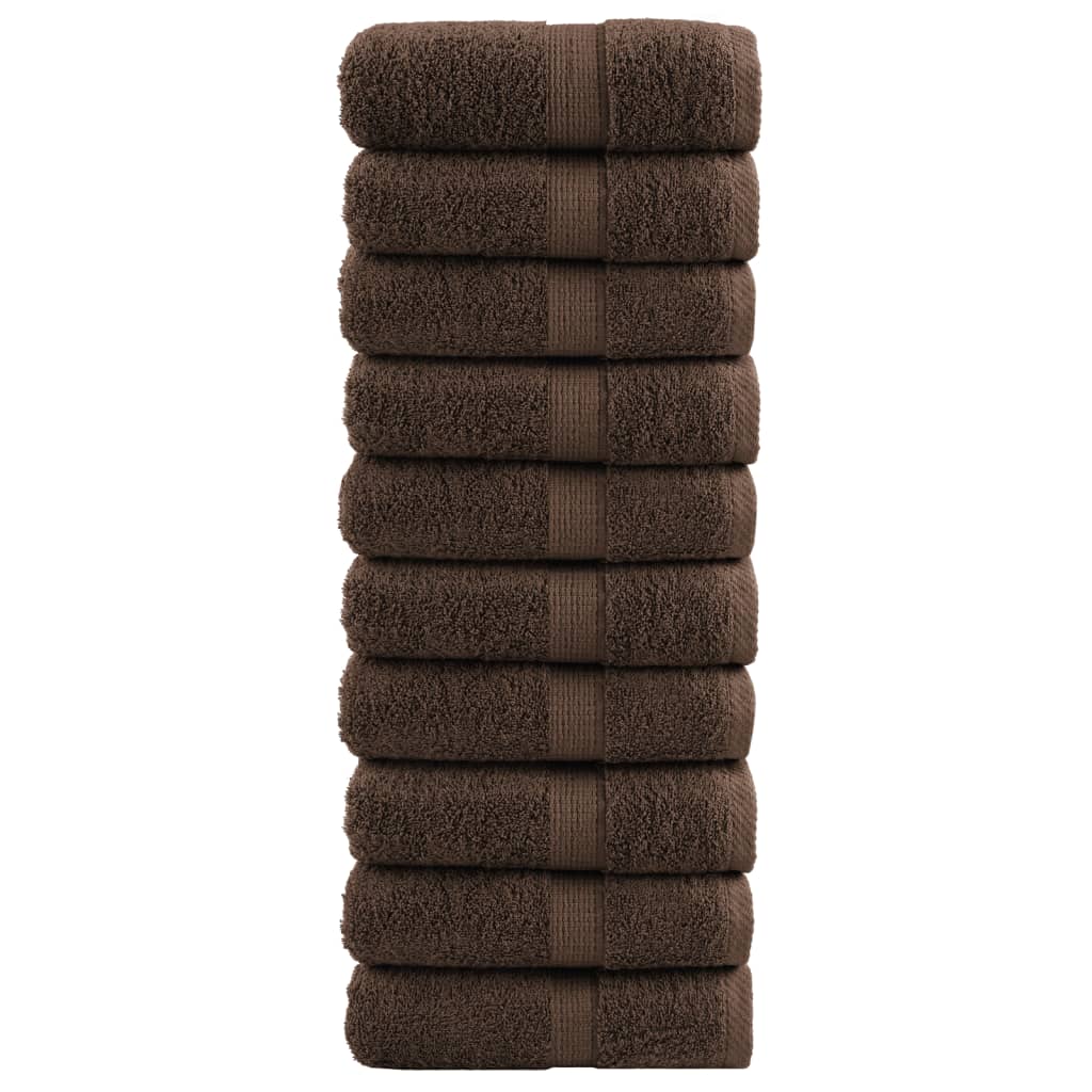 Premium-Waschtücher SOLUND 10 Stk. Braun 30x30 cm 600 g/m²