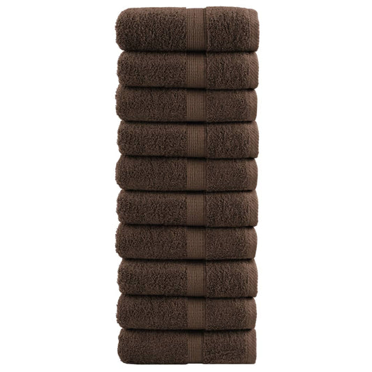 Premium-Waschtücher SOLUND 10 Stk. Braun 30x30 cm 600 g/m²