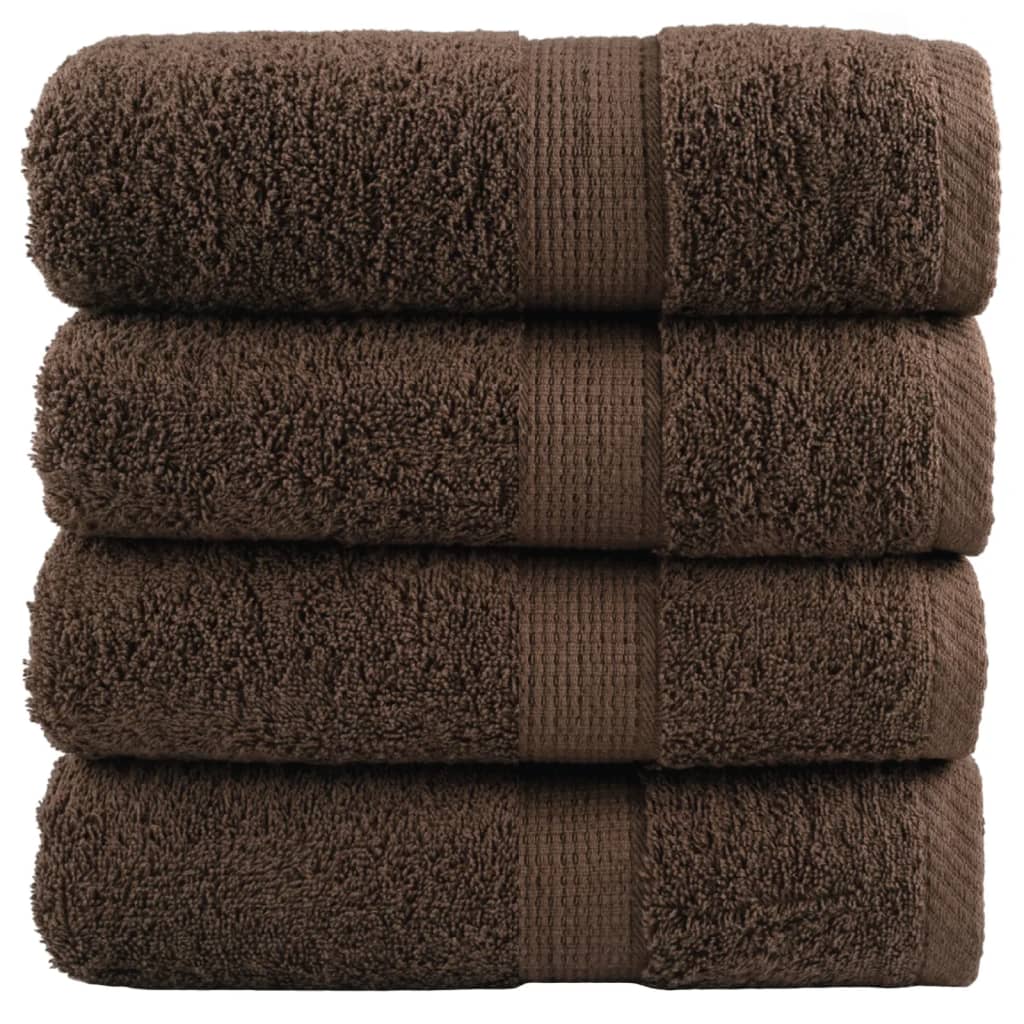 Premium Gästetücher SOLUND 4 Stk. Braun 30x50 cm 600 g/m²