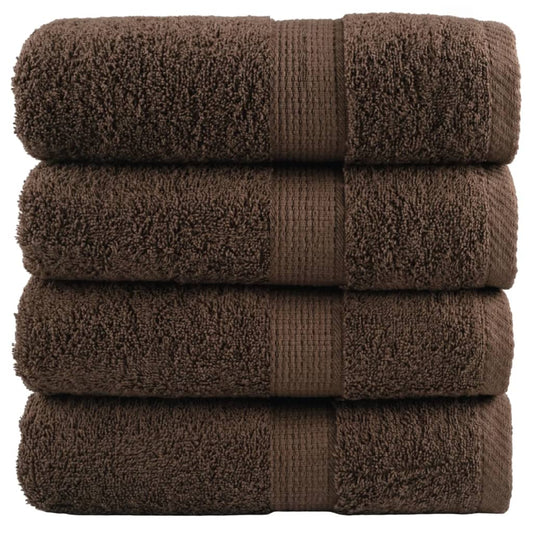 Premium Gästetücher SOLUND 4 Stk. Braun 30x50 cm 600 g/m²