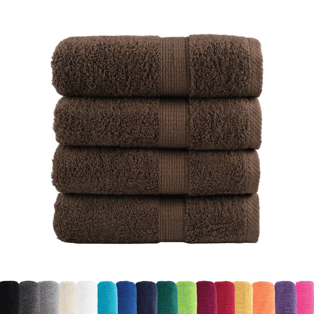 Premium Gästetücher SOLUND 4 Stk. Braun 30x50 cm 600 g/m²