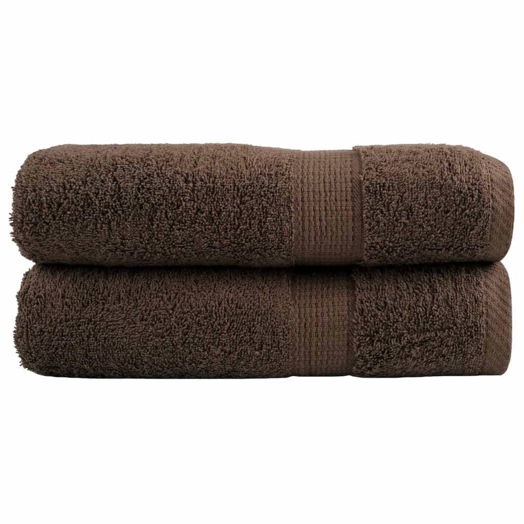 Premium Duschtücher SOLUND 2 Stk. Braun 70x140 cm 600 g/m²