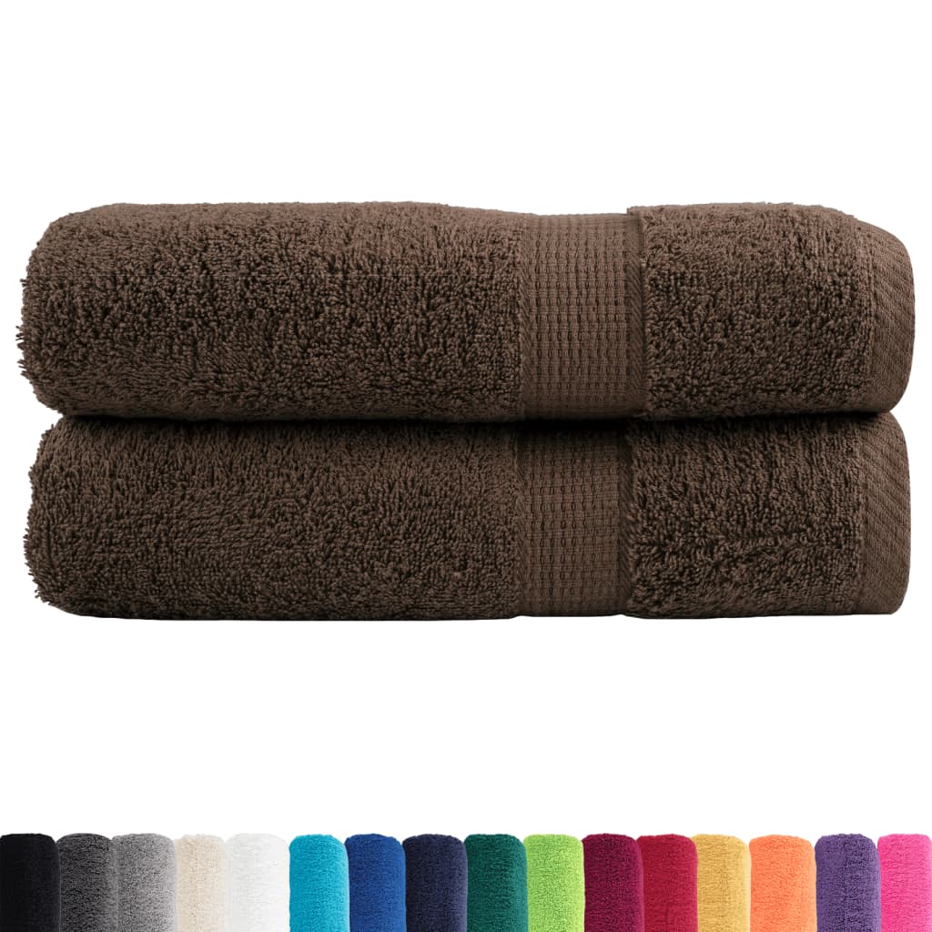 Premium Duschtücher SOLUND 2 Stk. Braun 70x140 cm 600 g/m²