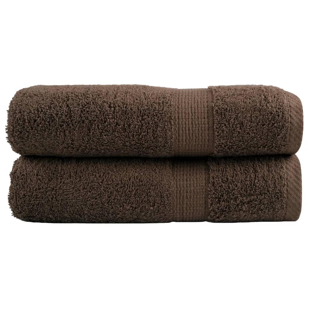 Serviettes de bain premium SOLUND 2 pcs Marron 100x150 cm 600 g/m²
