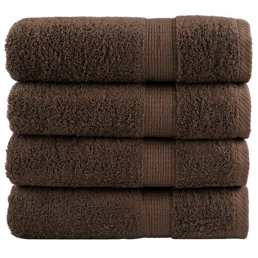 Premium Bath Towels SOLUND 4 pcs. Brown 100x150 cm 600 g/m²