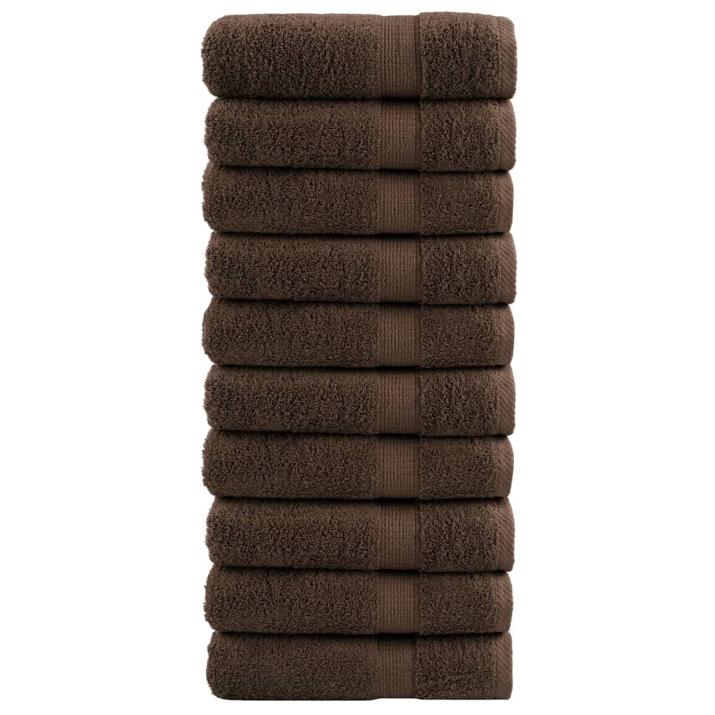 Premium Bath Towels SOLUND 10 pcs. Brown 100x150 cm 600 gsm
