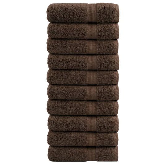 Premium Bath Towels SOLUND 10 pcs. Brown 100x150 cm 600 gsm