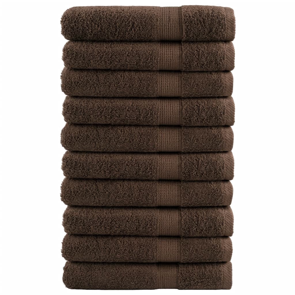 Premium Sauna Towels SOLUND 10 pcs Brown 80x200 cm 600 gsm