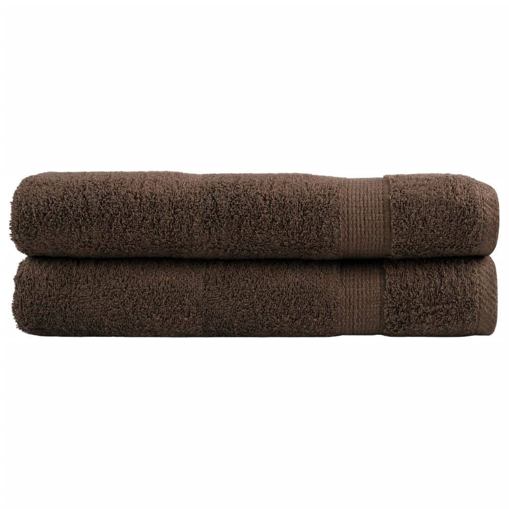 Premium Handtücher SOLUND 2 Stk. Braun 100x200 cm 600 g/m²