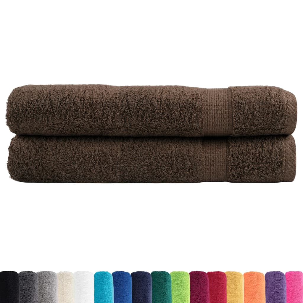 Premium Handtücher SOLUND 2 Stk. Braun 100x200 cm 600 g/m²