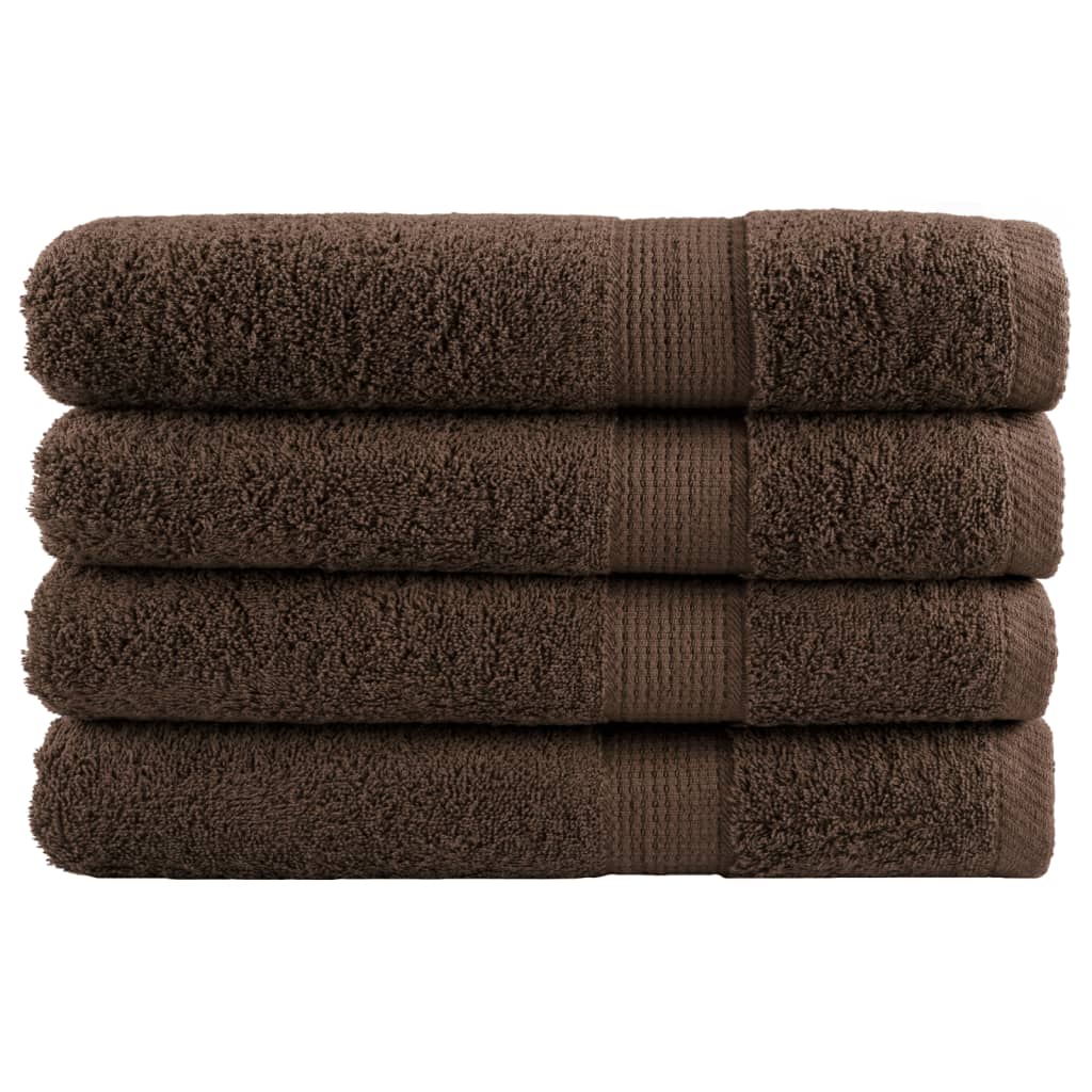 Premium Handtücher SOLUND 4 Stk. Braun 100x200 cm 600 g/m²