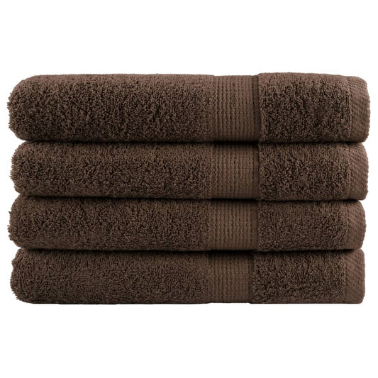 Premium Towels SOLUND 4 pcs. Brown 100x200 cm 600 gsm