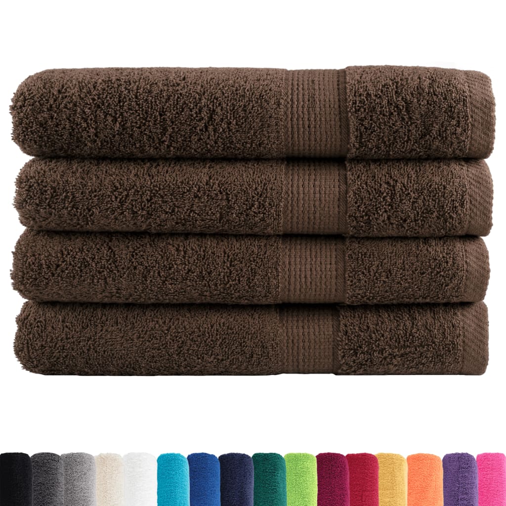 Premium Handtücher SOLUND 4 Stk. Braun 100x200 cm 600 g/m²